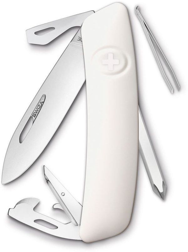 SZA4020.jpg Swiza D04 Swiss Pocket Knife - White Synthetic Handle