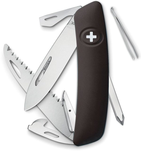 Swiza D06 Swiss Button Lock Black Multi-Tool Folding Knife