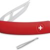 Swiza CH00 Cheese Knife - Red Rubberized Handle