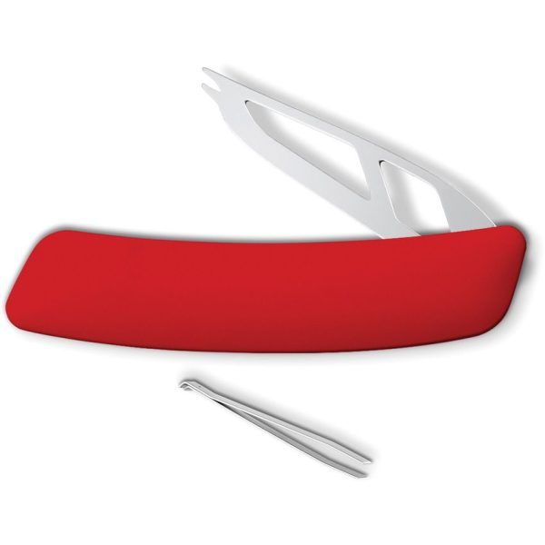 Swiza CH00 Cheese Knife - Red Rubberized Handle