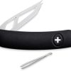 Swiza CH00 Cheese Knife - Black Rubberized Handle