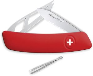 SZAT0301000.jpg Swiza CH03T Cheese Knife - Red Rubberized Handle