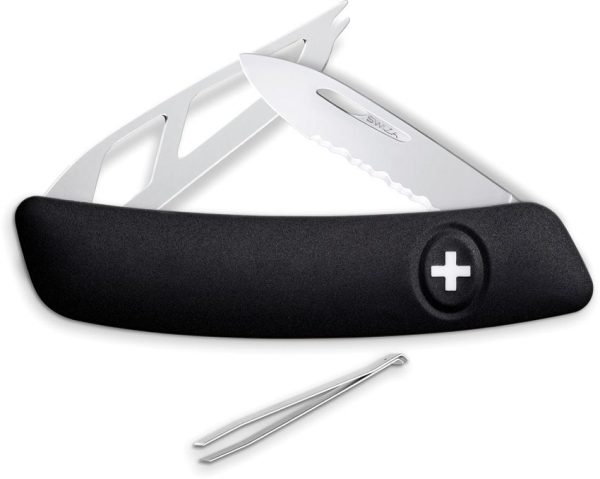 Swiza CH03T Cheese Knife Black Rubberized Handle