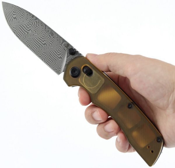 Tenable Kryo Crossbar Lock Damascus Folding Knife PEI