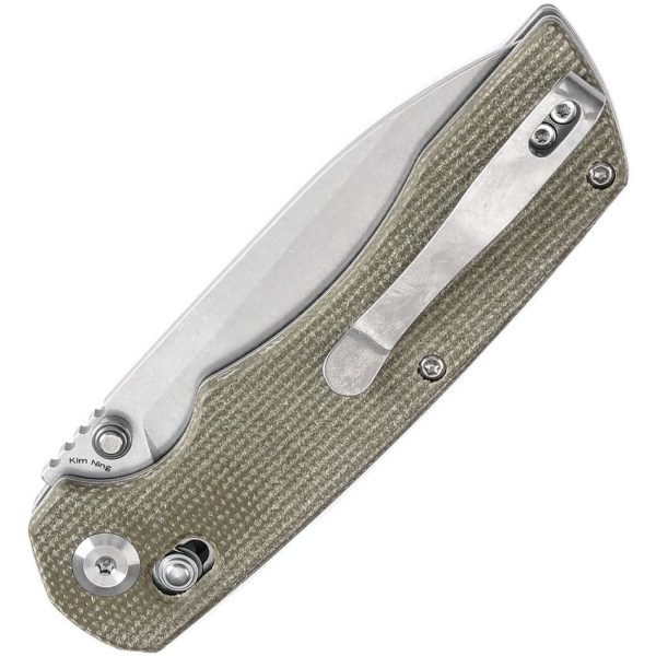 Tenable Kryo Crossbar Lock Green Micarta Folding Knife 14C28N