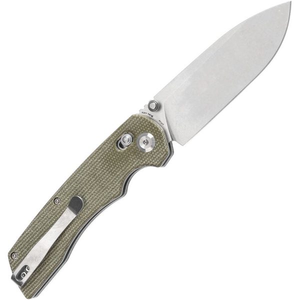 Tenable Kryo Crossbar Lock Green Micarta Folding Knife 14C28N
