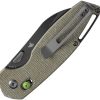 Tenable Knives Model 6 Crossbar Lock Green Canvas Folding Knife