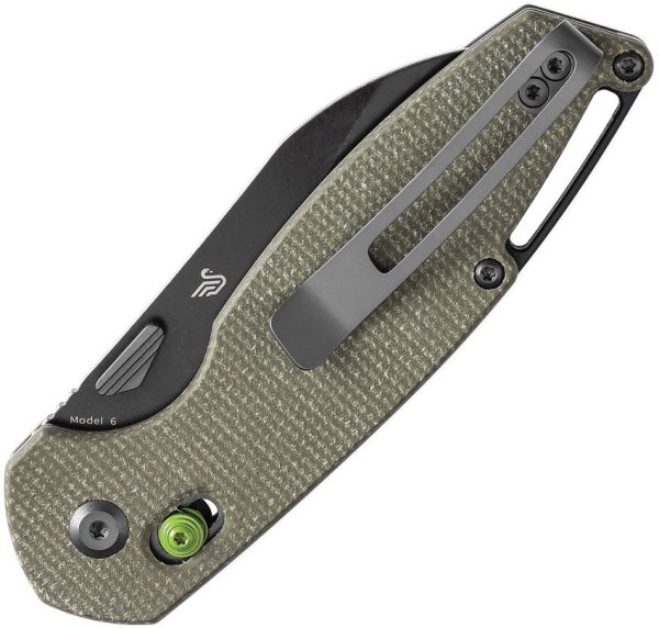 Tenable Knives Model 6 Crossbar Lock Green Canvas Folding Knife