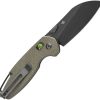 Tenable Knives Model 6 Crossbar Lock Green Canvas Folding Knife
