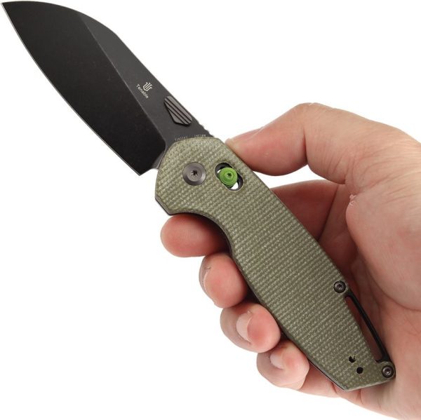 Tenable Knives Model 6 Crossbar Lock Green Canvas Folding Knife
