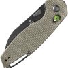 Tenable Knives Model 6 Crossbar Lock Green Canvas Folding Knife