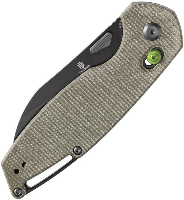 Tenable Knives Model 6 Crossbar Lock Green Canvas Folding Knife