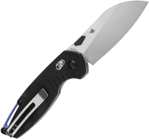 Tenable Knives Model 6 Crossbar Lock Black Folding Knife 14C28N