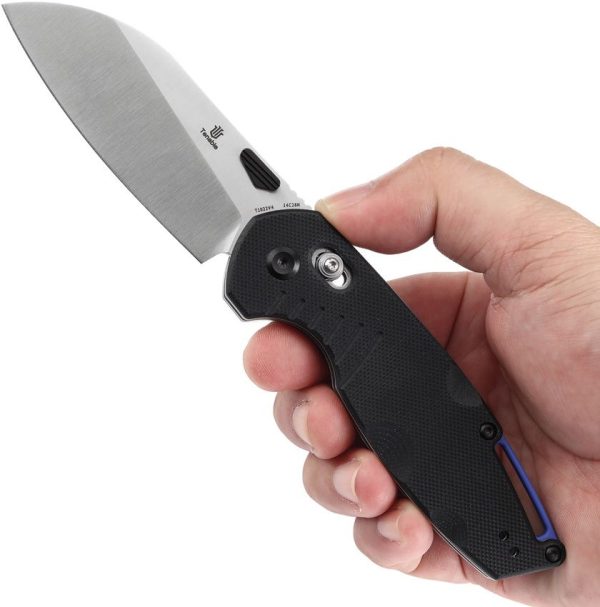 Tenable Knives Model 6 Crossbar Lock Black Folding Knife 14C28N