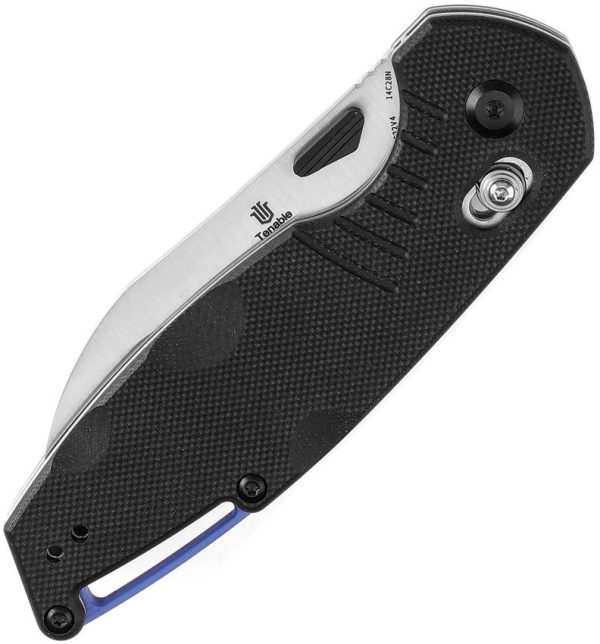 Tenable Knives Model 6 Crossbar Lock Black Folding Knife 14C28N