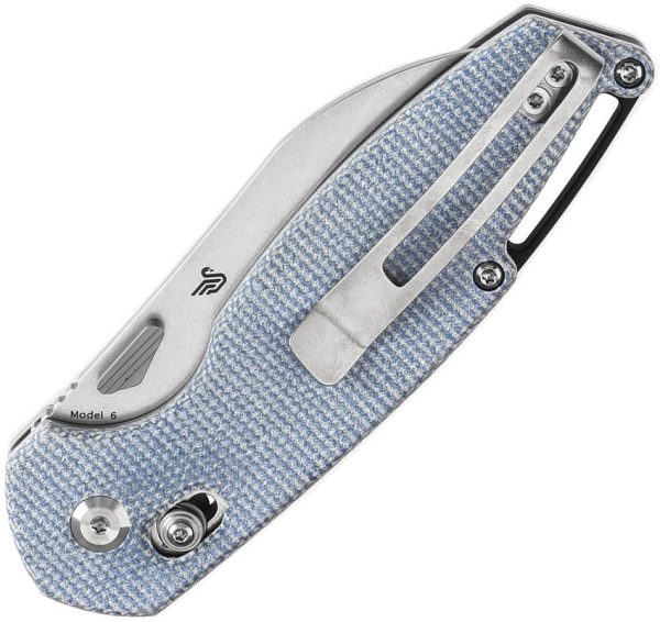 Tenable Model 6 Crossbar Lock Blue Folding Knife 14C28N Sheepsfoot