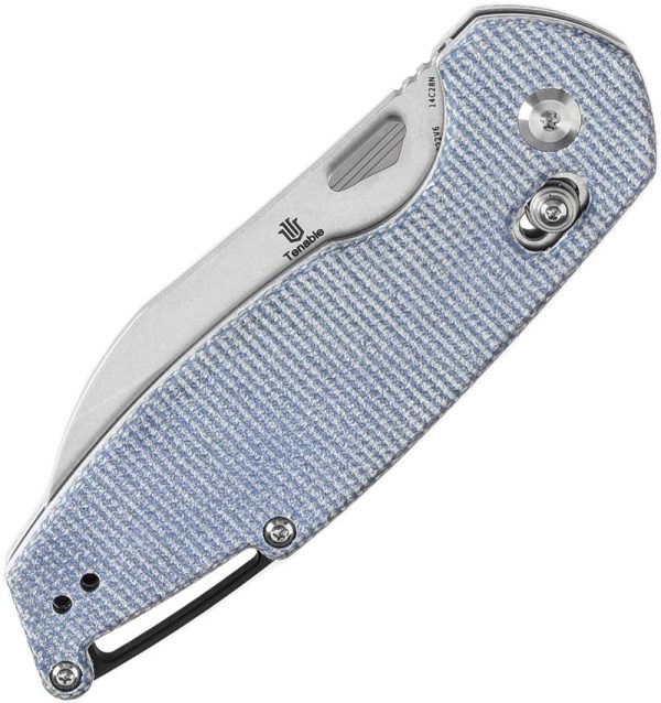 Tenable Model 6 Crossbar Lock Blue Folding Knife 14C28N Sheepsfoot