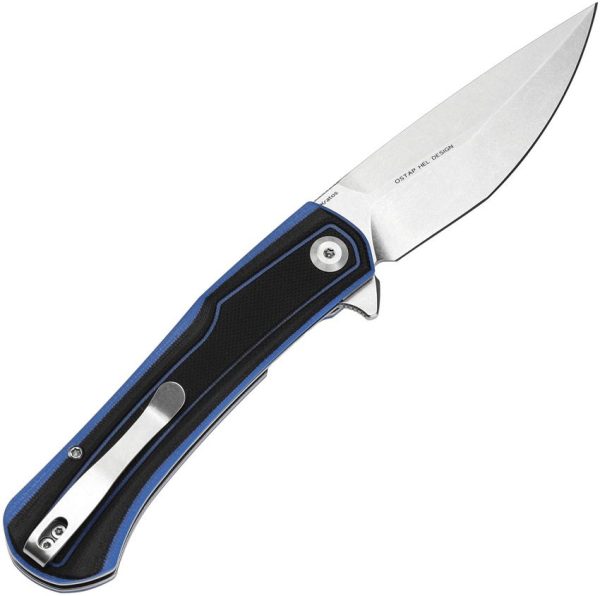 Tenable Kratos Linerlock Folding Knife Nitro V Black Blue G10