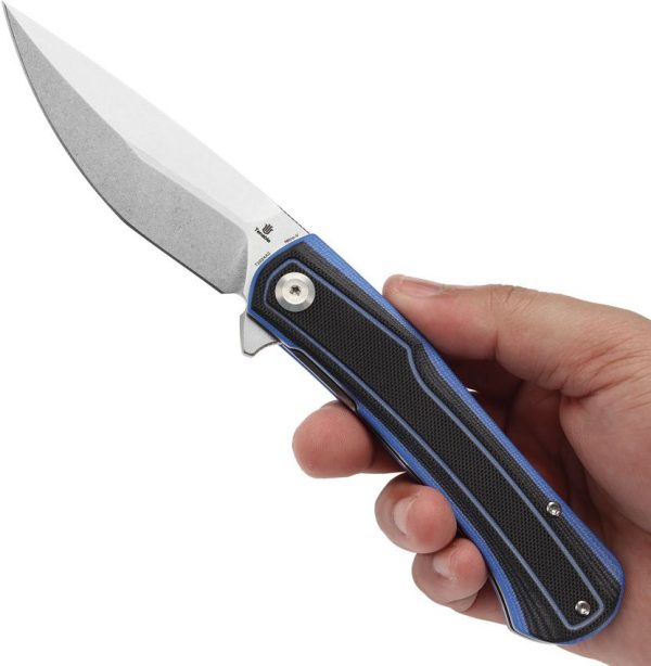 Tenable Kratos Linerlock Folding Knife Nitro V Black Blue G10