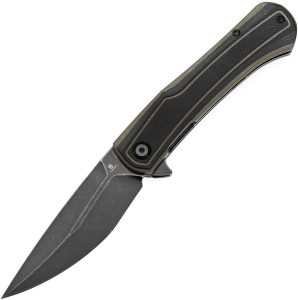 Tenable Kratos Linerlock Folding Knife Nitro V Black Green G10