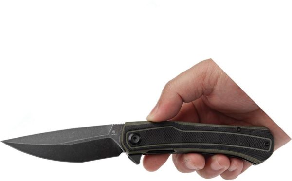 Tenable Kratos Linerlock Folding Knife Nitro V Black Green G10
