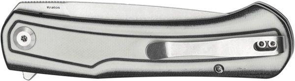 Tenable Kratos Linerlock Folding Knife Nitro V Black White G10