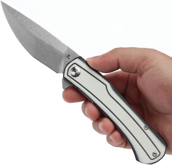 Tenable Kratos Linerlock Folding Knife Nitro V Black White G10