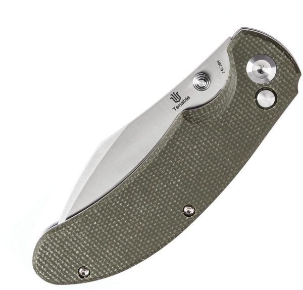 Tenable Nesstreet Button Lock Green Micarta