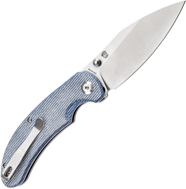 Tenable Knives Nesstreet Button Lock Blue Micarta
