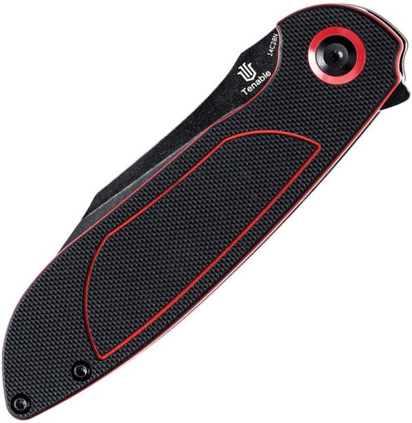 Tenable Knives Prometheus Linerlock Black/Red G10