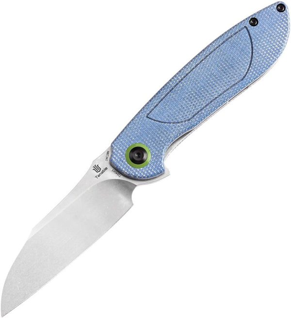 Tenable Prometheus Linerlock Blue Folding Knife 14C28N Sandvik