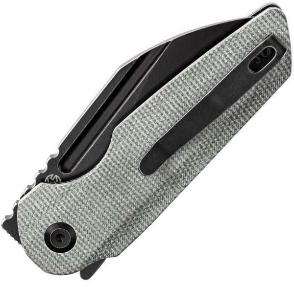 Tenable Rafe L Linerlock Green Canvas Folding Knife 14C28N
