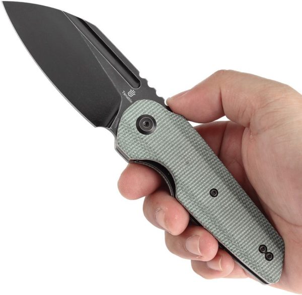 Tenable Rafe L Linerlock Green Canvas Folding Knife 14C28N