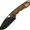 Tenable Bombur Linerlock Amber PEI D2 BlackWash Folding Knife