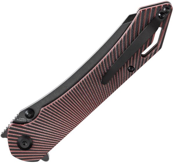 Tenable Colibri Tech Linerlock Folding Knife Nitro V Black Red