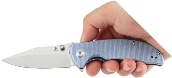 Tenable Rei Linerlock Blue Folding Knife 14C28N Sandvik Stainless