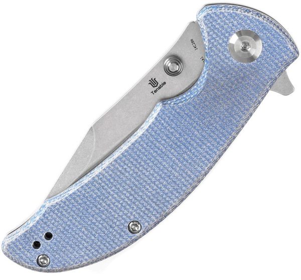 Tenable Rei Linerlock Blue Folding Knife 14C28N Sandvik Stainless