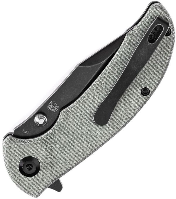 Tenable Rei Linerlock Green Canvas Folding Knife 14C28N