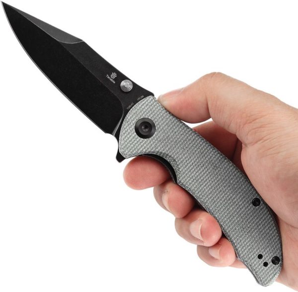 Tenable Rei Linerlock Green Canvas Folding Knife 14C28N