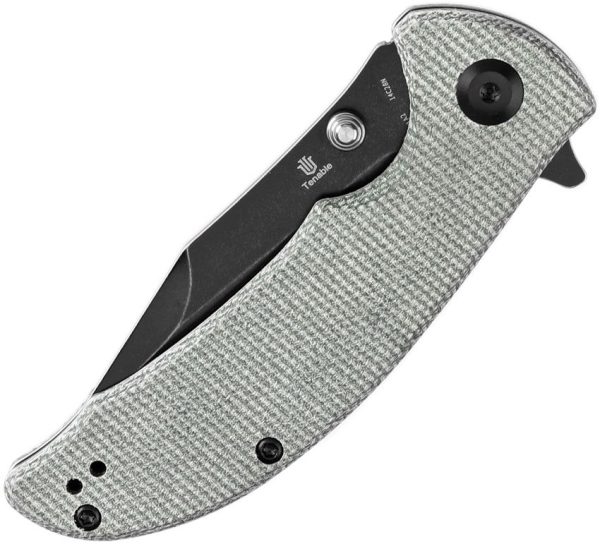 Tenable Rei Linerlock Green Canvas Folding Knife 14C28N