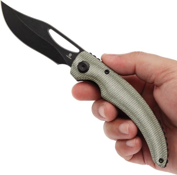 Tenable Gideon Linerlock Green Micarta Folding Knife Nitro V