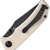 Tenable Knives Fermi Linerlock Ivory Folding Knife 14C28N