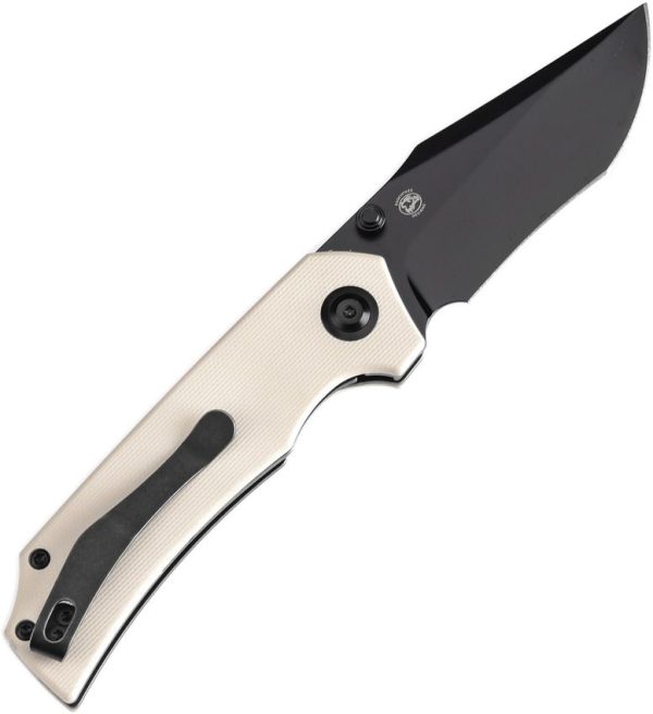 Tenable Knives Fermi Linerlock Ivory Folding Knife 14C28N