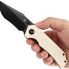 Tenable Knives Fermi Linerlock Ivory Folding Knife 14C28N