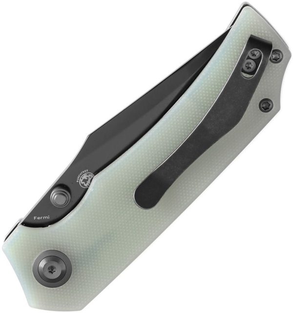 Tenable Fermi Linerlock Jade G10 Folding Knife 14C28N Recurve