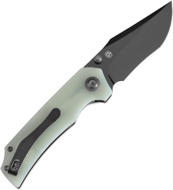 Tenable Fermi Linerlock Jade G10 Folding Knife 14C28N Recurve