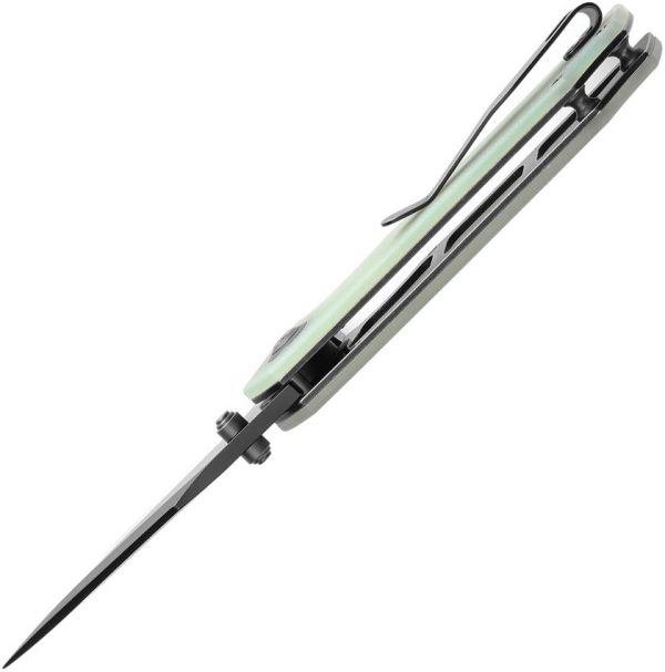 Tenable Fermi Linerlock Jade G10 Folding Knife 14C28N Recurve