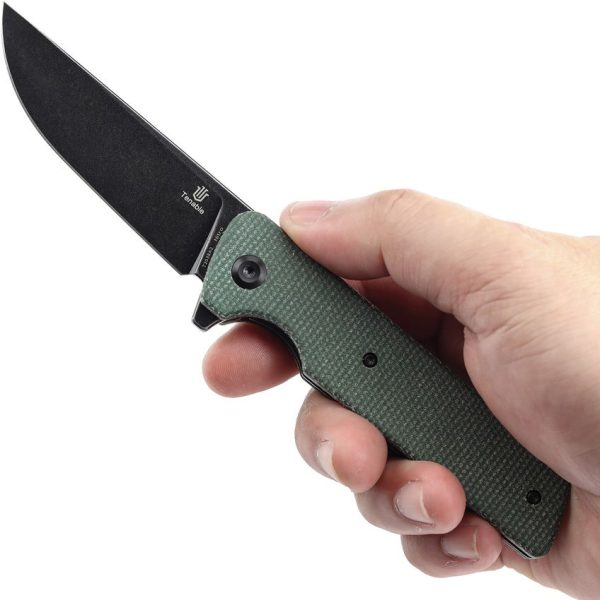 Tenable Anomaly Linerlock Folding Knife Green Micarta Nitro V