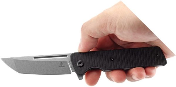 Tenable Anomaly Linerlock Folding Knife Nitro V Tanto Black G10