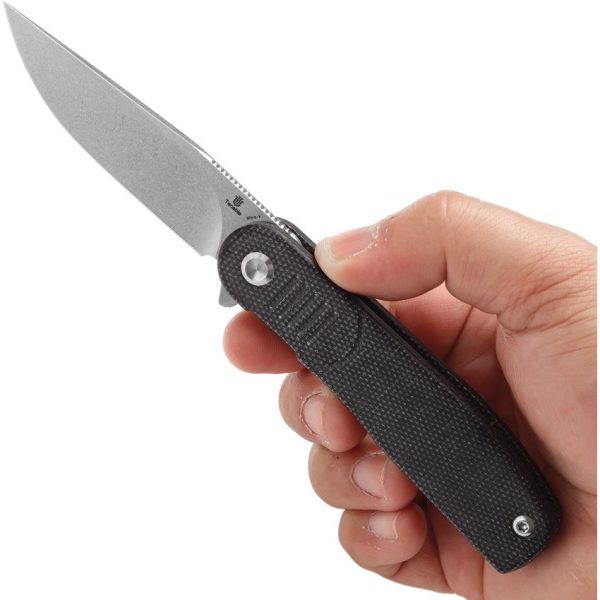Tenable Einar Linerlock SW Black Folding Knife Nitro V Steel